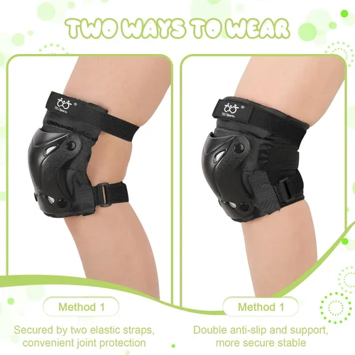 Miniatura 5 de TXJ Sports Rodilleras para niños y jóvenes, coderas con protectores de muñeca, juego de 6 unidades para niños de 3 a 14 años, monopatín, deportes