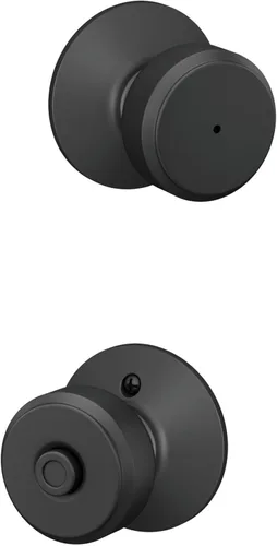 Miniatura 54 de SCHLAGE F51A BWE 622 - Pomo de puerta Bowery, cerradura de entrada con llave, color negro mate Mate negro
