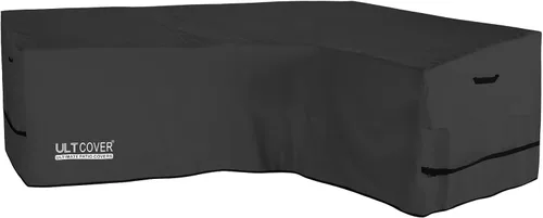 Miniatura 23 de ULTCOVER Funda impermeable para sofá de patio en forma de L y orientación derecha, para muebles modulares de 6 plazas, 110 pulgadas de ancho marrón