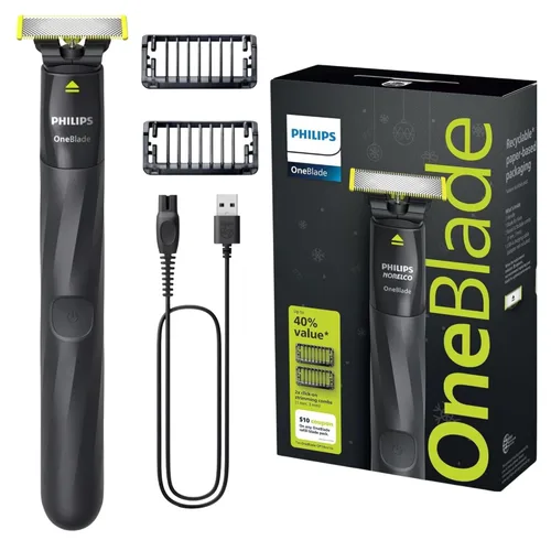 Miniatura 5 de Philips OneBlade First Shave, Sistema de Afeitado Eléctrico Híbrido para Adolescentes, QP1324/20