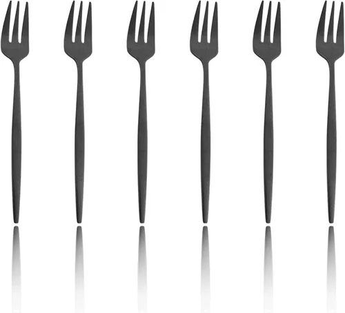 Miniatura 15 de Cucharas de café expreso negro mate, mini cucharas de té para café, cucharas pequeñas de acero inoxidable de 5.11 pulgadas para postre, juego de 6