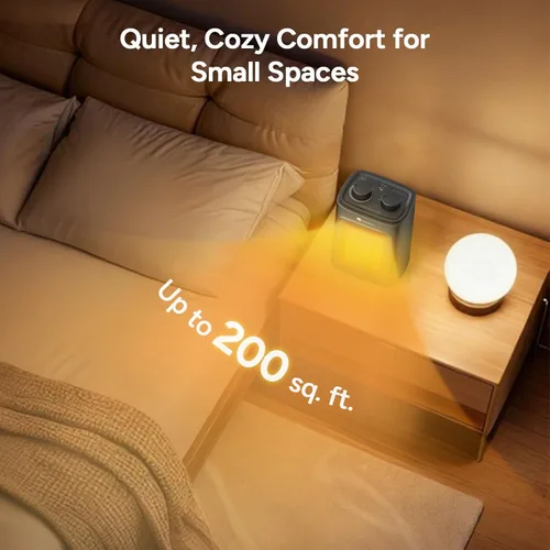 Miniatura 6 de DR.PREPARE Calentador de espacio pequeño de 1500 W para uso en interiores, calentador eléctrico de cerámica PTC portátil con termostato, protección