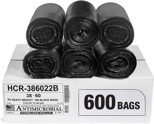 Miniatura 32 de Aluf Plastics Bolsas de basura de alta densidad, 10 galones, 1000 unidades, 6 micrones (eq), 24" x 24", transparentes, para baño, oficina