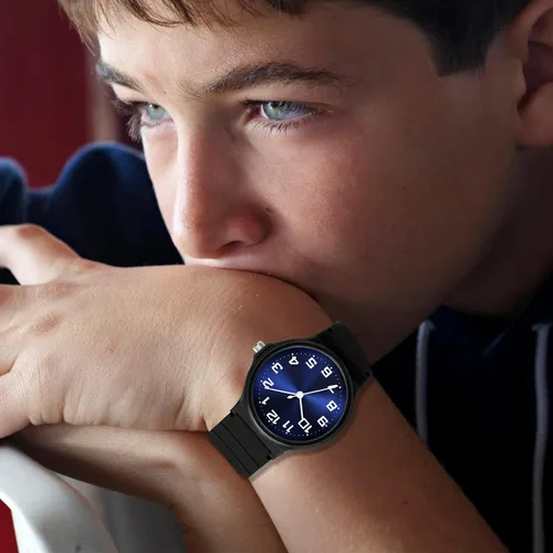 Miniatura 6 de Reloj analógico para niños y niñas, resistente al agua hasta 30M, reloj deportivo para niños, fácil de leer, con esfera fina, correa suave