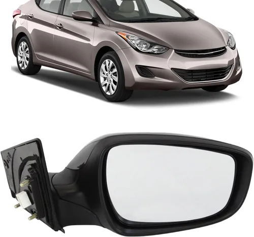 Espejo lateral de repuesto para Hyundai Elantra GL GLS L Limited Sedan 2011 2012 2013 – lado del pasajero incluye vidrio transparente, carcasa,