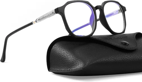 Gafas de luz azul para hombres y mujeres, 99% bloqueador de luz azul, protección UV. Ideal para uso en computadora, juegos, lectura. Negro