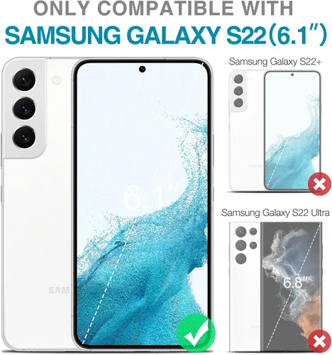 Miniatura 2 de SURITCH Funda para Samsung Galaxy S22, [protector de pantalla antiarañazos incorporado] Protección de cuerpo completo de 360° de doble capa, a