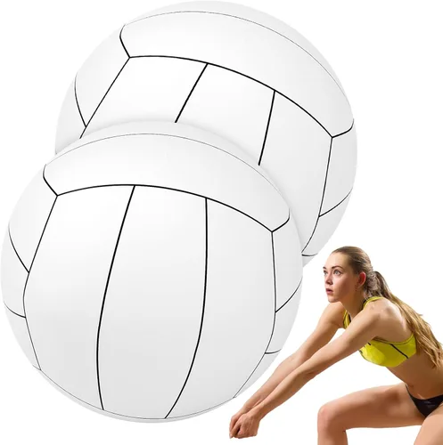 Miniatura 8 de Meooeck 2 pelotas inflables gigantes de béisbol de 40 pulgadas para playa, pelotas deportivas inflables de béisbol blanco, juegos de piscina