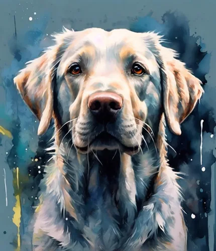 Miniatura 8 de ZMHZMY Pintura al óleo a mano de perro por números, pintura de Labrador Retriever sobre lienzo para adultos principiantes niños, 15.7 x 20.9