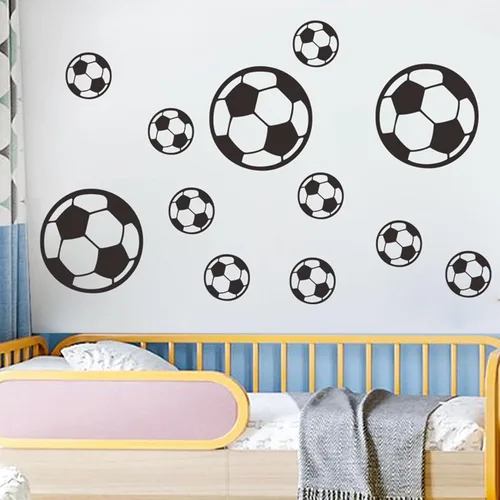 Miniatura 4 de 44 calcomanías de fútbol, fáciles de despegar y pegar, calcomanías de fútbol de pared para decoración de pared de fútbol para dormitorio de niños