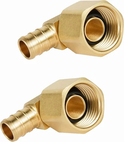 Paquete de 2 accesorios de crimpado de púas EFIELD Pex de 1/2 pulgadas x 1/2 pulgadas, adaptador de codo giratorio NPT hembra, ASTM F1807