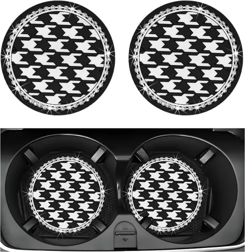 Miniatura 14 de Yourkar 2 piezas de portavasos para automóvil con estampado de vaca, portavasos antideslizantes para automóvil de 7 cm, tapetes para tazas