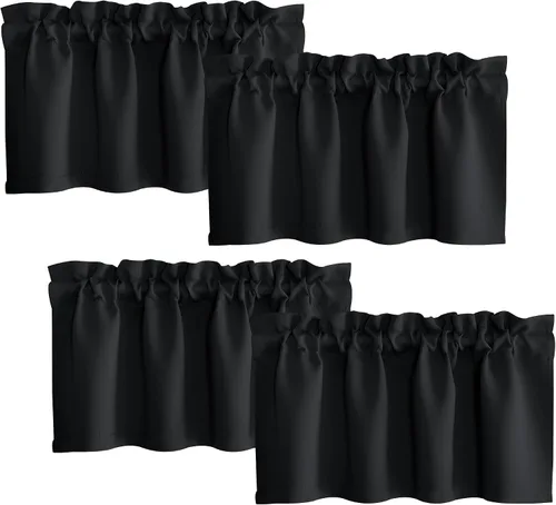 Miniatura 6 de NICETOWN 2 paneles de cortinas opacas con ojales de 52 x 72 pulgadas de largo con 4 paneles de 42 x 16 pulgadas de largo, cenefas opacas