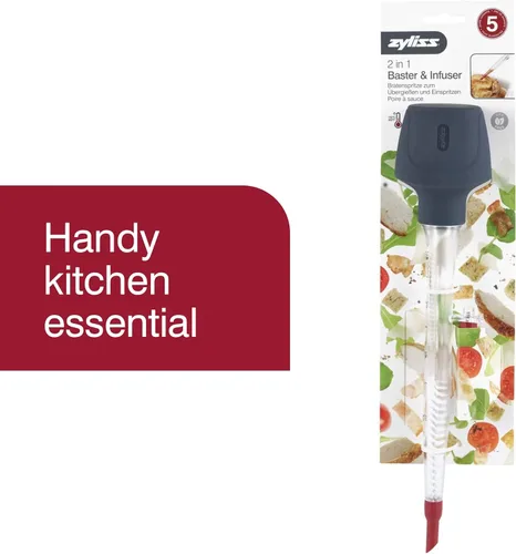 Miniatura 2 de Zyliss Baster & Infuser 2 en 1, apto para lavavajillas, inyector de adobo de acero inoxidable y tostador para cocinar, mediano