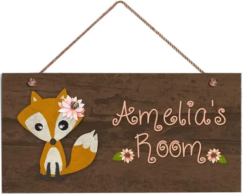 Miniatura 4 de XIUXZMM Letrero de avión, letrero personalizado de avión volador de león, nombre del niño, letrero de puerta para niños, decoración de pared