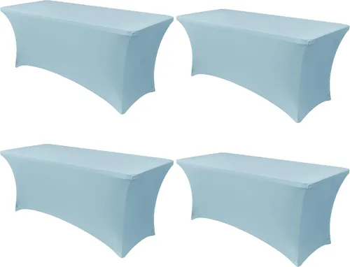 Miniatura 93 de Obstal Funda de mesa de elastano elástica de 4 pies para mesas plegables estándar, paquete de 2 manteles rectangulares universales ajustables