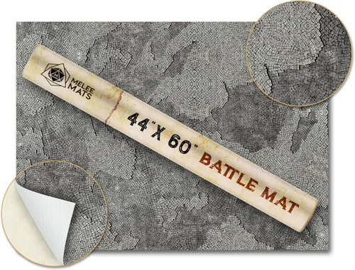 Melee Mats Tapete de batalla de vinilo de 44 x 60 pulgadas para juegos de mesa Warhammer 40k Terrain y DND - Mapa de batalla detallado - Juego
