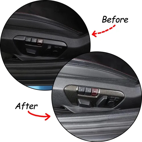 Miniatura 2 de Daeiclru Cubierta de panel de botón de ajuste de asiento para Toyota Supra GR A90 A91 MK5 2018-2022, cubierta de panel de interruptor de botón