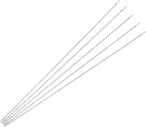 Miniatura 10 de uxcell 50 agujas de abalorios finas, finas, largas, rectas para bordar, hilos de bordado, acero inoxidable, 3.15 pulgadas, 0.016 in de diámetro