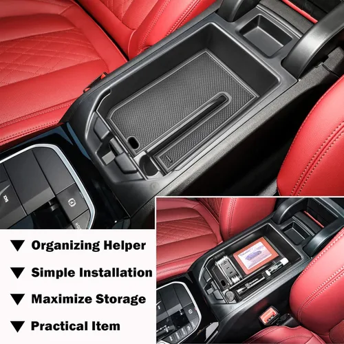 Miniatura 6 de RUNROAD Bandeja organizadora de consola central compatible con BMW X3 G01 2018-2024 y para accesorios BMW X4 G02 2019-2025, inserción de caja