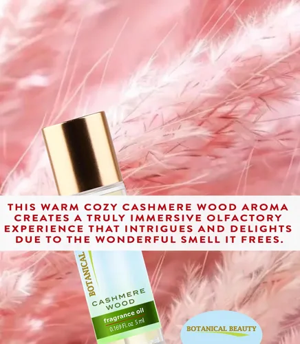Miniatura 4 de Botanical Beauty Aceite de fragancia de madera de CASHMERE Rollerball Perfume, de larga duración, un aroma de lujo de mezcla de té blanco