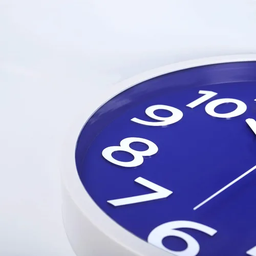 Miniatura 8 de Lafocuse Reloj de pared azul con números 3D de 12 pulgadas para decoración de sala de estar, moderno reloj de pared de cocina funciona