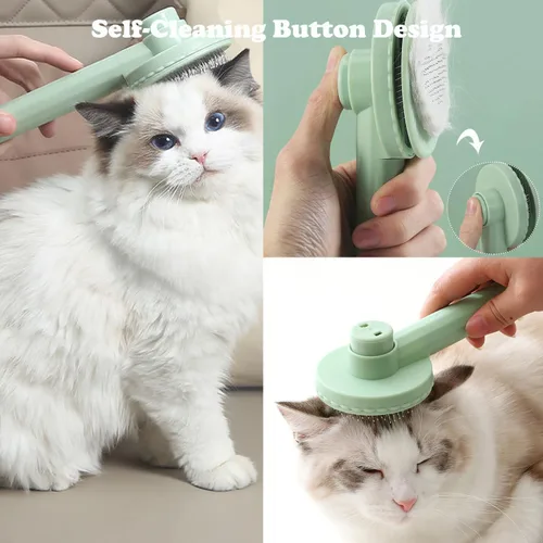 Miniatura 6 de Cepillo de aseo para gatos – Cepillo de baño de silicona para gatos y perros, cepillo de baño para perros y gatos, 3 cepillos limpiadores de pelo