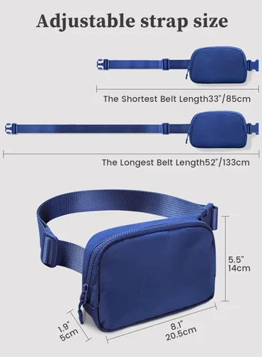Miniatura 5 de Meyfancy Riñonera para mujer, riñoneras, bolsas cruzadas con correa ajustable para correr, viajar, entrenar, impermeable, Azul (Peacock)