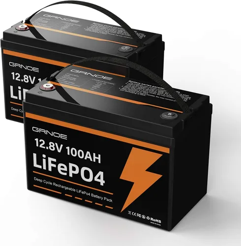 Miniatura 12 de Grupo 24 LiFePO4 Batería 12V 100Ah, batería de litio ligera de 21.9 libras con BMS de 100 A, 4S4P expandible, hasta 15,000 ciclos, ideal para RV