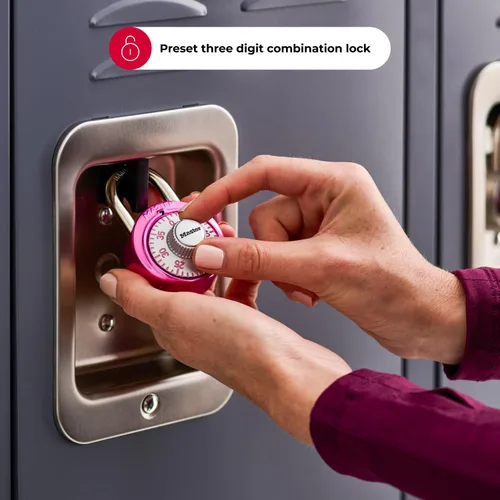 Miniatura 3 de Candado rosa con combinación Master Lock 1530DPNK de la Fundación de Investigación sobre el Cáncer de Mama, Rosado, 1530DPNK