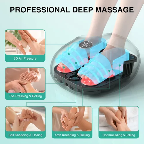 Miniatura 3 de Medcursor Masajeador de pies con calor - Máquina de amasado profundo Shiatsu mejorada 2026, intensidad de compresión de aire múltiple, control