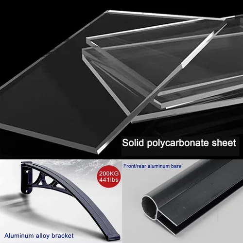 Miniatura 6 de Toldo curvado para ventana de puerta, toldo arqueado para puerta delantera, toldo de puerta silenciosa y autolimpiante, cubierta de policarbonato