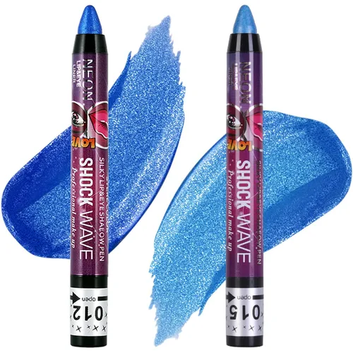 MEICOLY 2 unidades de sombra de ojos en barra azul para Halloween, cadáver, novia, avatar, sally, maquillaje, crayón metálico, impermeable,