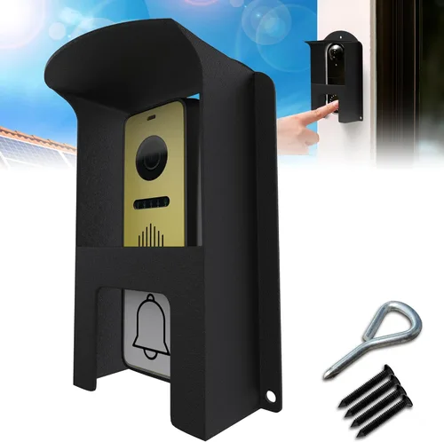 Miniatura 8 de Cubierta para timbre de puerta Ring impermeable, protector grande de timbre de metal, cubierta de control de acceso a prueba de lluvia, cubierta 1
