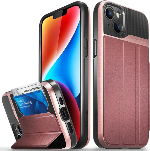 Miniatura 64 de VENA vCommute Funda tipo cartera compatible con Apple iPhone 14 (15.5 cm), funda de cuero con tapa plegable, tarjetero con función de soporte