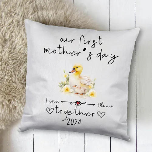 Miniatura 2 de Duck Mothers Day, Personalised Pillow Case Decor for Home, Present for Mom, Grandmother, for Her
