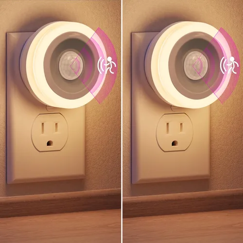 Miniatura 12 de Luces nocturnas enchufables, paquete de 2, luz nocturna LED con sensor para niños, bebé, baño, escalera, pasillo, color blanco frío