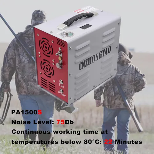 Miniatura 3 de PORTAIR - Compresor HPA portátil de 4500 PSI, parada automática, sin aceite/agua, convertidor de potencia integrado, compresor de aire PCP para Gris
