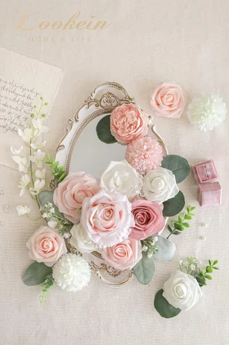 Miniatura 2 de Lookein Flores Artificiales para Decoración de Boda DIY, Ramo de Novia, Centros de Mesa, Guirnalda de Flores, Coronas, Arco de Pasillo, Decoración