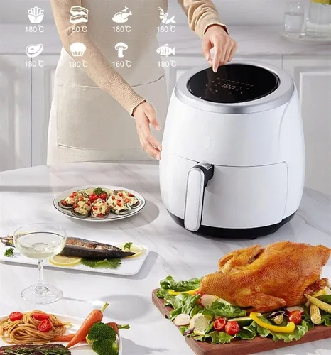 Miniatura 2 de Freidora de aire de 6.7 cuartos de galón, horno freidora de aire, freidoras eléctricas de aire caliente, cocina sin aceite, horno sin aceite, Rosa