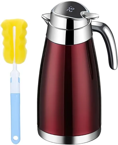 Miniatura 10 de Jarra térmica de café de 77 onzas con pantalla de temperatura, acero inoxidable 304, doble pared al vacío, jarra aislada, jarra de té para mantener
