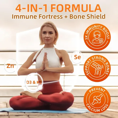 Miniatura 6 de ZEBORA Vitamina D3 K2 con zinc y selenio - 5000 UI de vitamina D3, 100 Mcg MK7 Vitamina K2 para una máxima absorción, apoya huesos, dientes