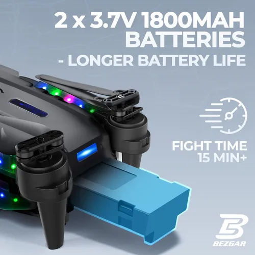 Miniatura 6 de Drone con cámara 1080P HD, drones mini plegables FPV con luces LED para adultos, niños y principiantes, juguetes y regalos, cuadricóptero RC