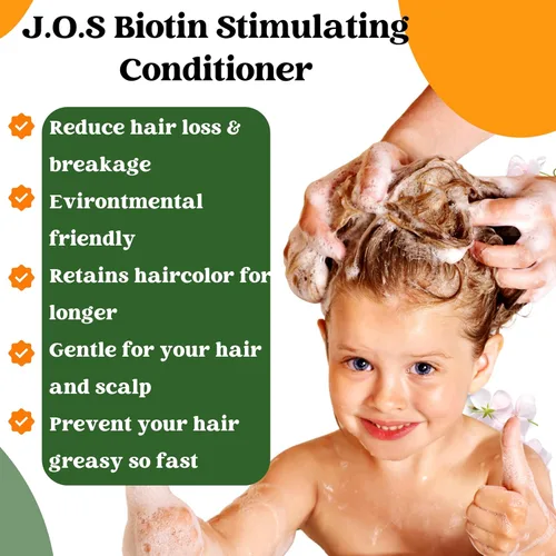 Miniatura 5 de J'Organic Solutions Acondicionador de cabello estimulante de biotina para niños, promueve un cabello más grueso, más completo, nutritivo y mejora