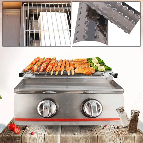 Miniatura 6 de Parrilla de mesa portátil de gas de 2 quemadores, barbacoas de gas LPG, parrilla de mesa antiadherente, parrilla de gas para fiestas, barbacoas