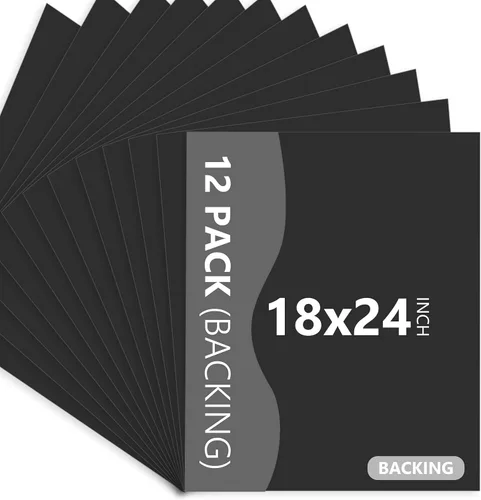 Miniatura 17 de Somime Paquete de 12 tableros de respaldo solamente – 8 x 10 pies sin cortar alfombrillas negras sin cortar, tableros sin ácidos, ideales