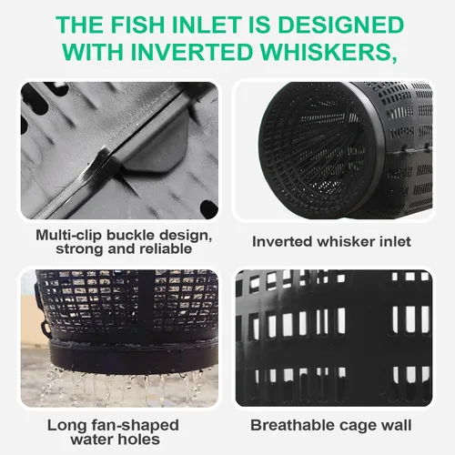 Miniatura 5 de Trampa para cangrejos – Trampa portátil para cangrejos de río, jaula duradera para cangrejos, equipo de pesca al aire libre Trampa plegable ligera