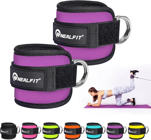 Miniatura 16 de NEALFIT Ankle Strap for Cable Machine, Gym Ankle Cuff for Kickbacks, Leg Extensions, Glute Workouts, Booty Hip Abductors Exercise for Women and Men