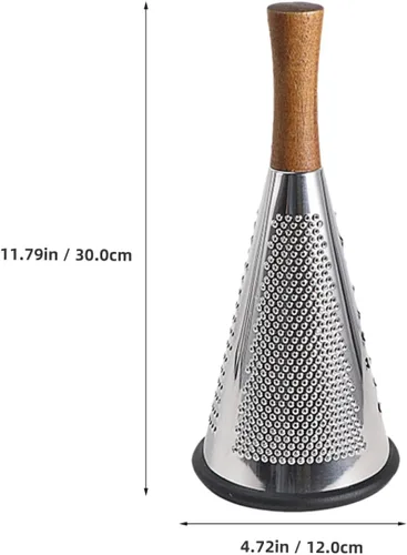 Miniatura 3 de Rallador manual de queso de 3 lados de acero inoxidable con cono de verduras con mango ergonómico para preparación de alimentos en casa y cocina
