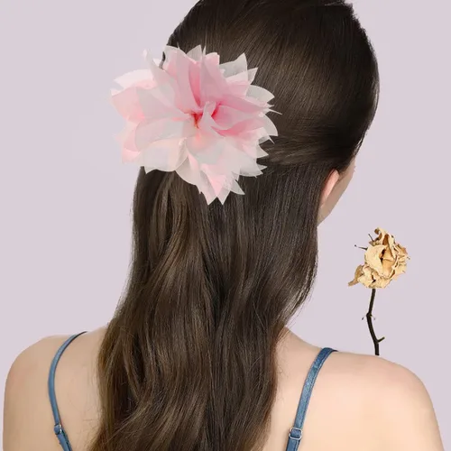 Miniatura 4 de Merdia Broches de flores de seda para mujer, 1 unidad (paquete de 1), tela, sin piedra